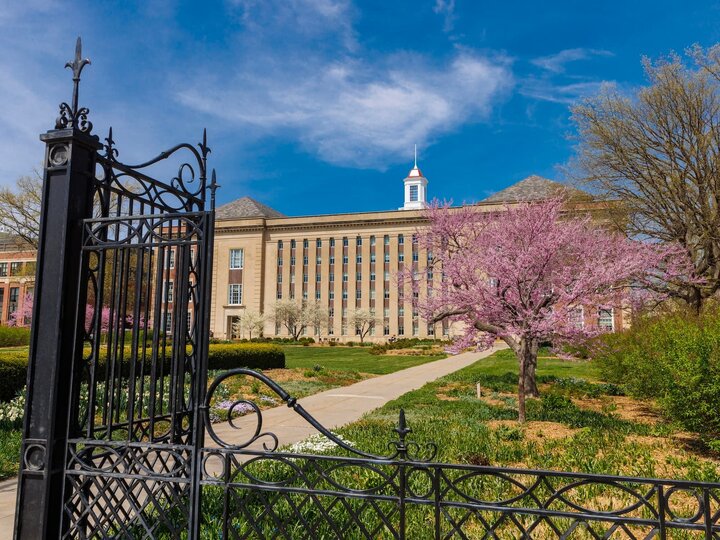 Spring on city campus. April 18, 2023. Photo by Craig Chandler / University Communication.