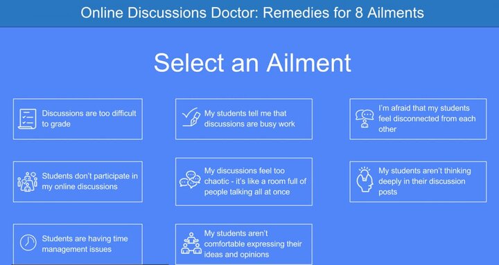 screen capture of Discussion Doctor online tool front page